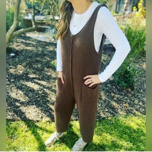 Free people beach crochet heavy knit jumpsuit M